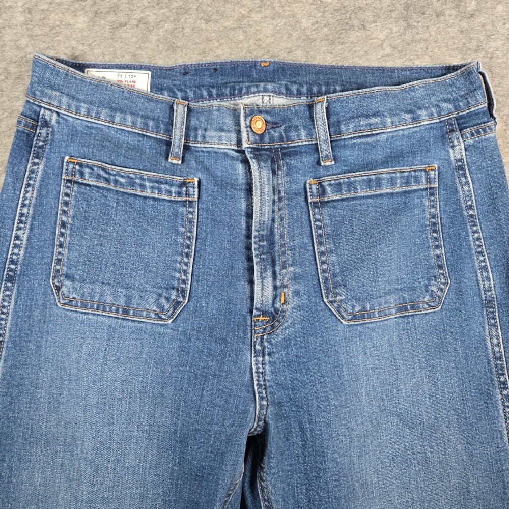 Gap Womens Blue 70s Flare High Rise Retro Denim Jeans 12R/31 - Picture 2 of 10